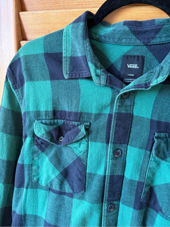 Vans Other - Vans Men’s Teal & Black Plaid Button-Down Shirt